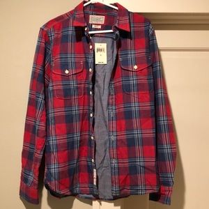 Lucky Brand Striped Men's Red & Blue Shirt Size S